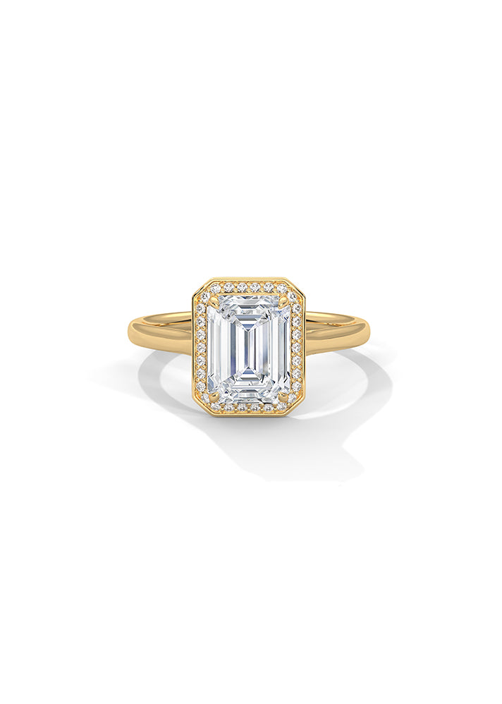 Product image of Yellow Gold, White Gold, Rose Gold 18K gold ring  with Ethically Lab Grown Diamonds Emerald Cut Solitaire Ring With 30 Diamonds-Cat0125, curated by Only Ethikal