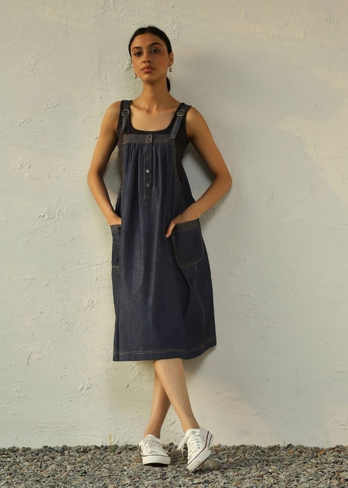 Denim Suspender Dress