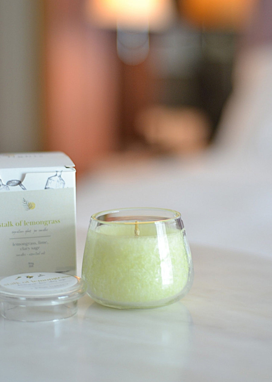 Stalk Of Lemongrass Glass Jar Candle