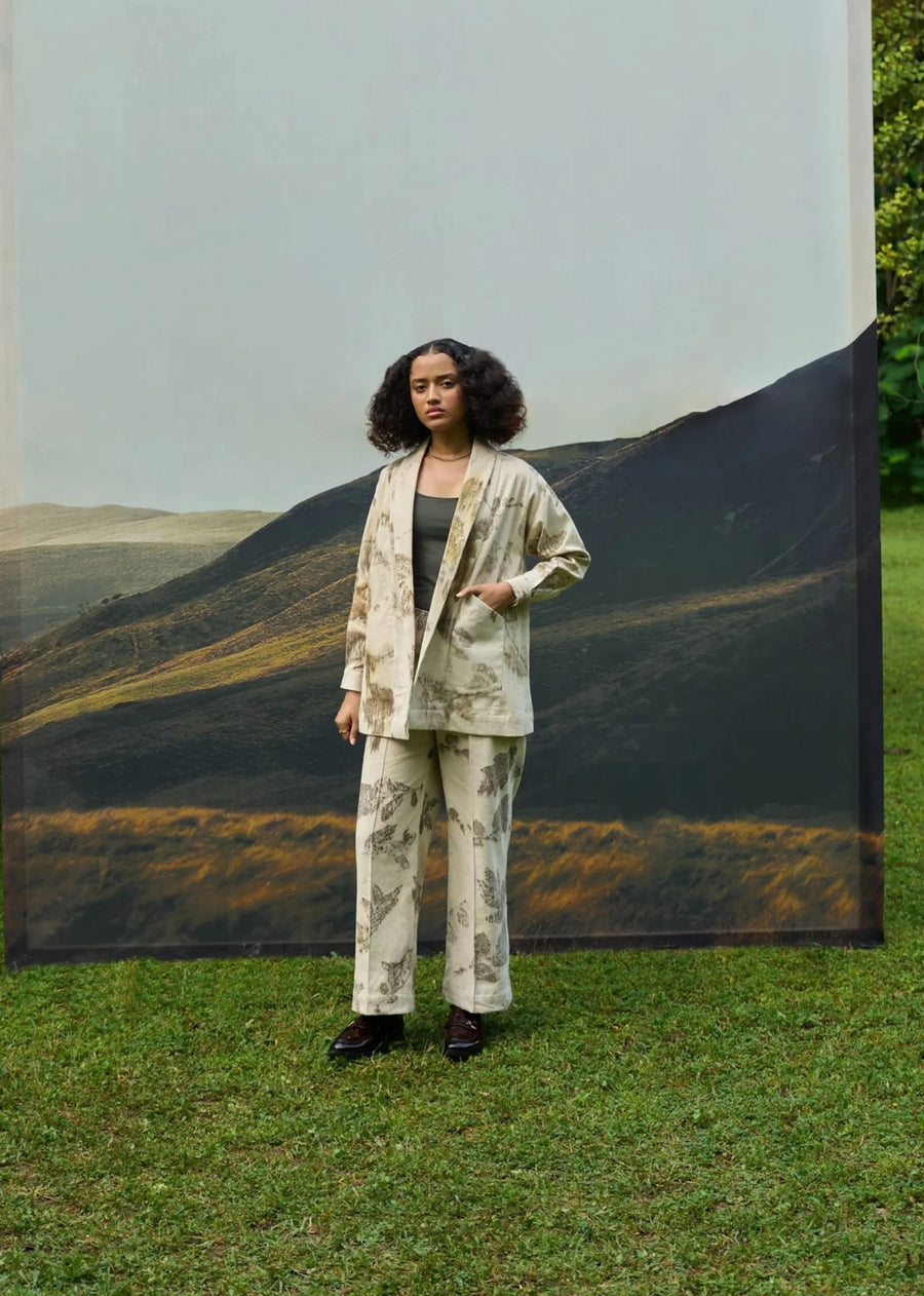 A Model Wearing Multicolor Organic Cotton Grove Corduroy Trousers, curated by Only Ethikal