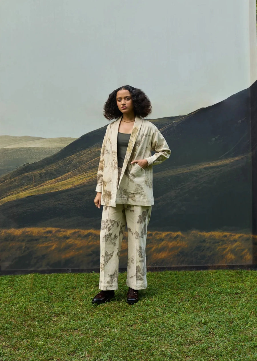 A Model Wearing Multicolor Organic Cotton Grove Corduroy Overlay & Trousers Set, curated by Only Ethikal