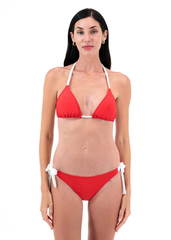 Anka Triangle Bra Red / White