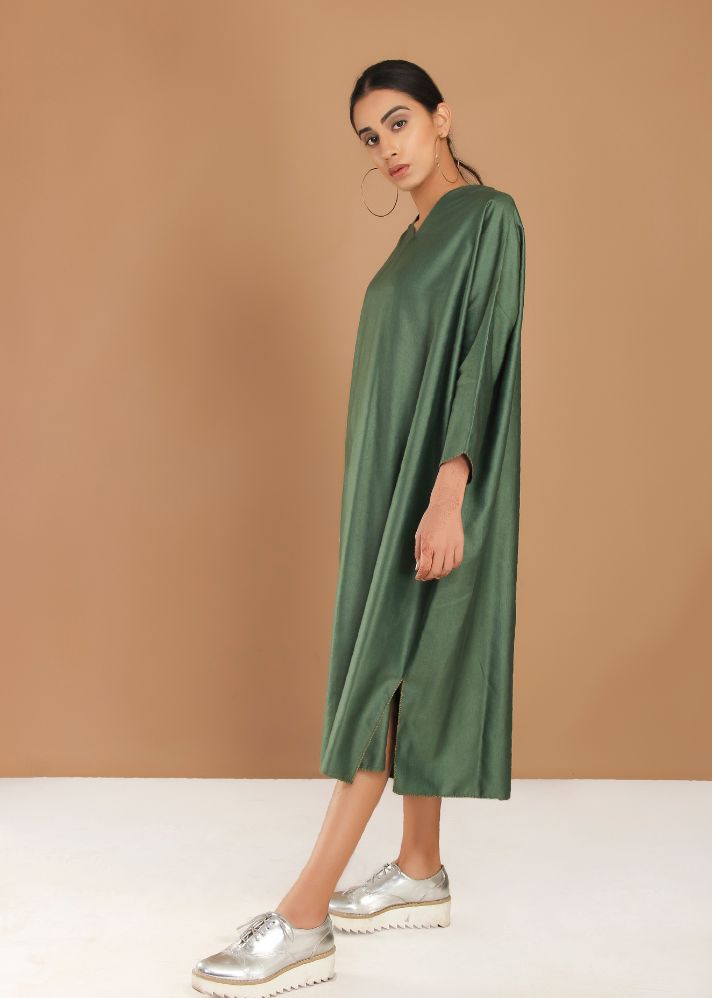 Pale Green Drop Shoulder Dress