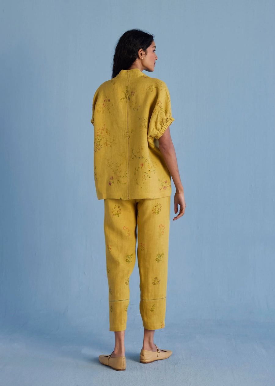 Mihen Elasticated Sleeve Co-Ord Set-Ochre