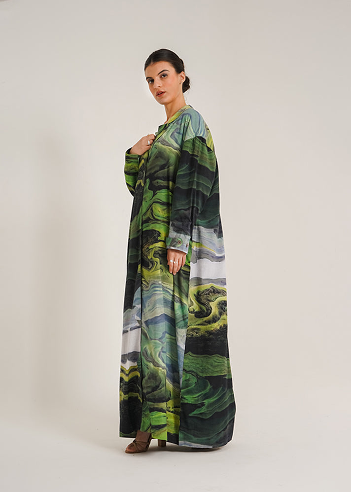 Amal Green Abaya &Laila Green Slip