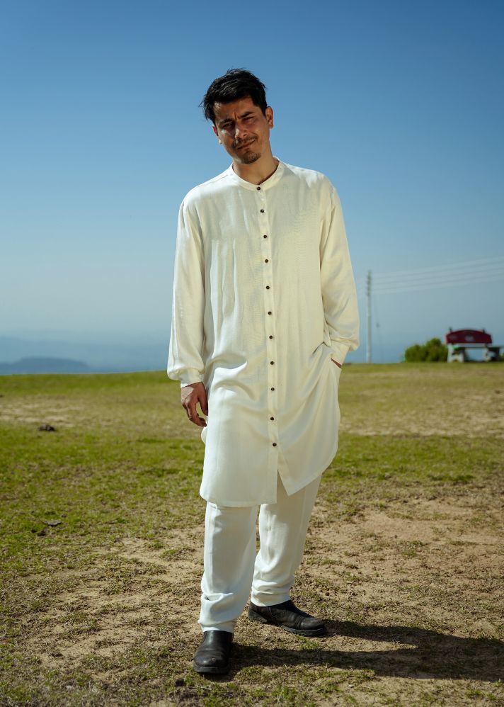 L.13 Unisex Long Mandarin Collar Shirt