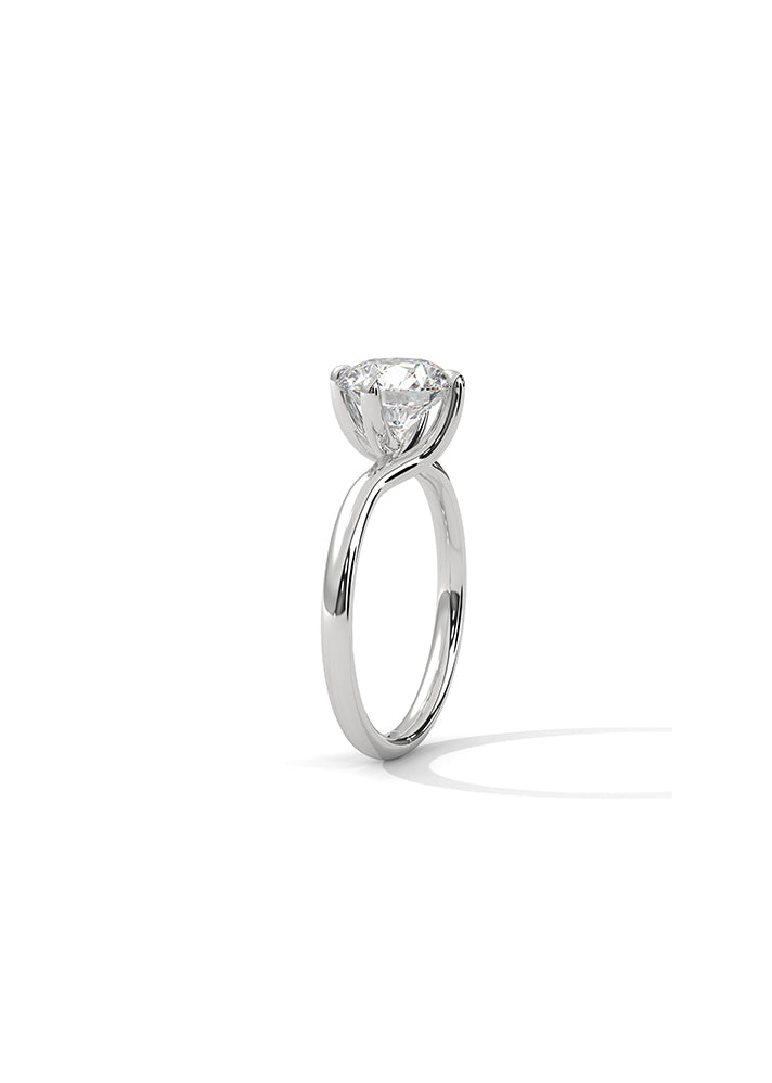 Asymetric Round Solitaire Ring-Cat0102