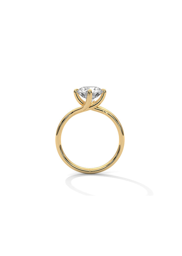 Asymetric Round Solitaire Ring-Cat0102