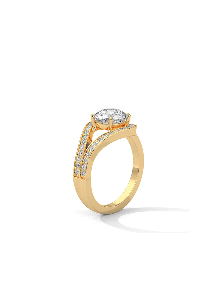 Solitaire Ring With 39 Diamonds-Cat0156