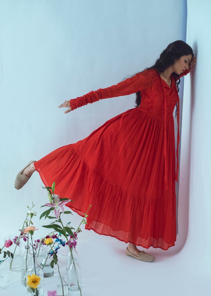 Lovers Paradise Dress In Kota Slub