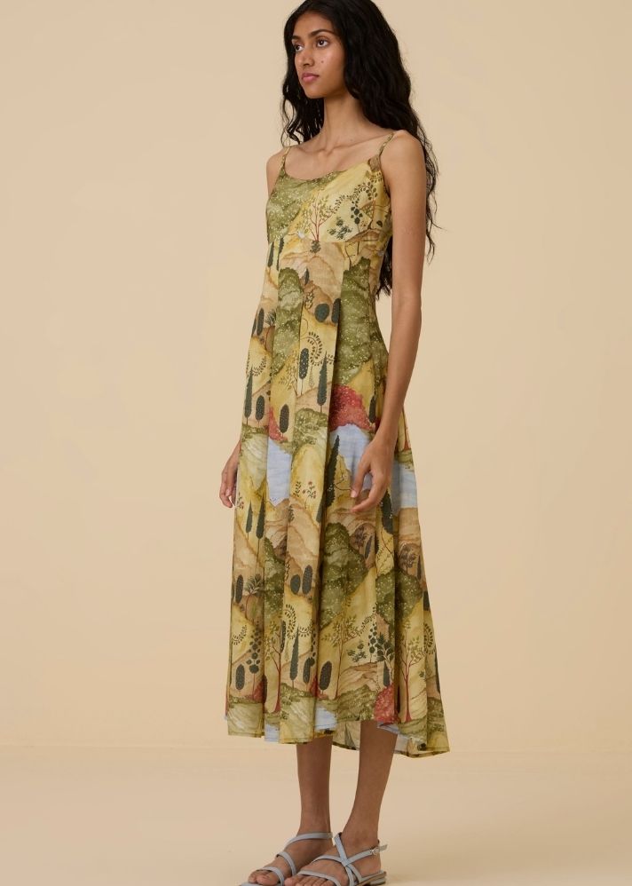 Ai Ochre Print Dress