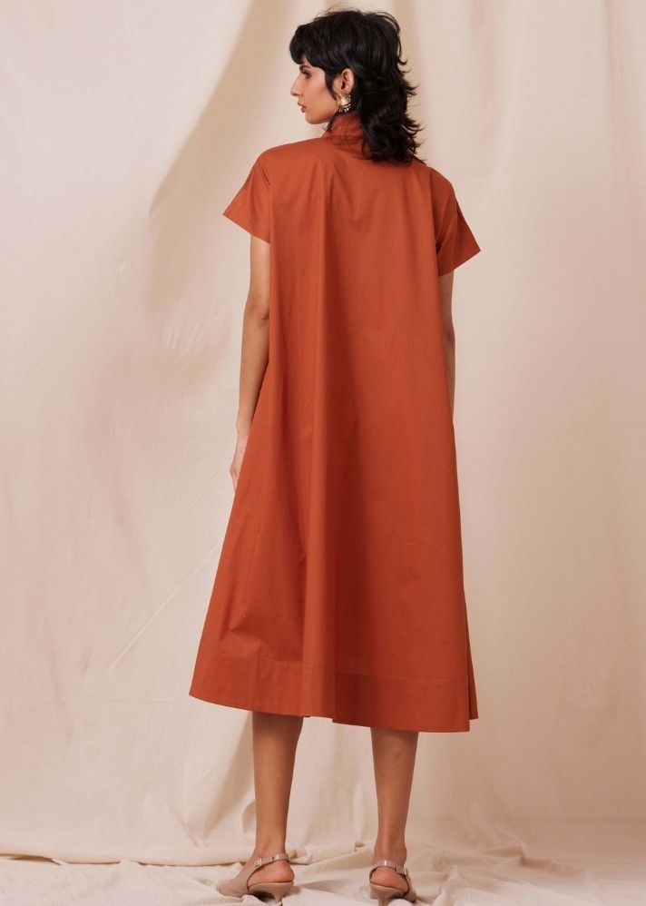 Pina Rust Cotton Dress