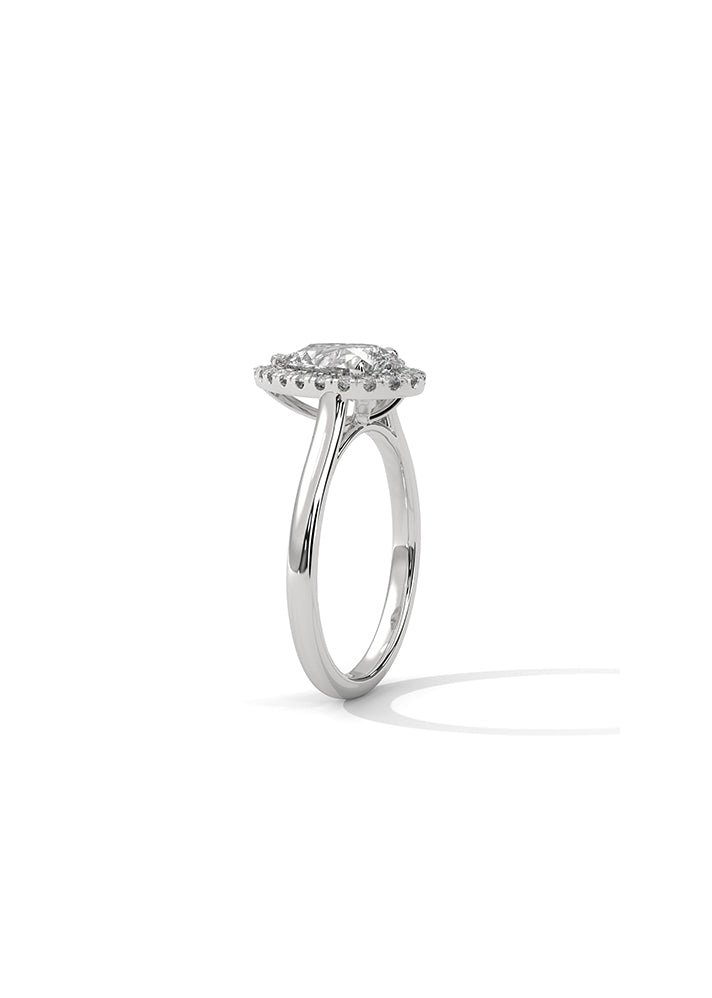 Pear Cut Solitaire Ring With 19 Diamonds-Cat0133