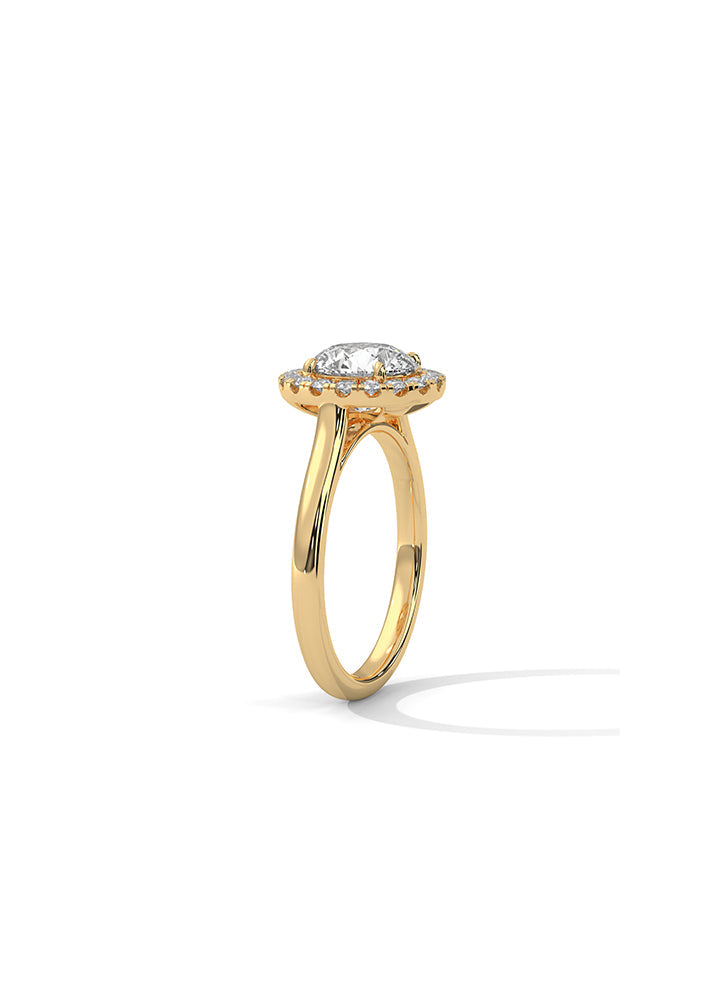 Solitaire Ring With 18 Diamonds-Cat0135