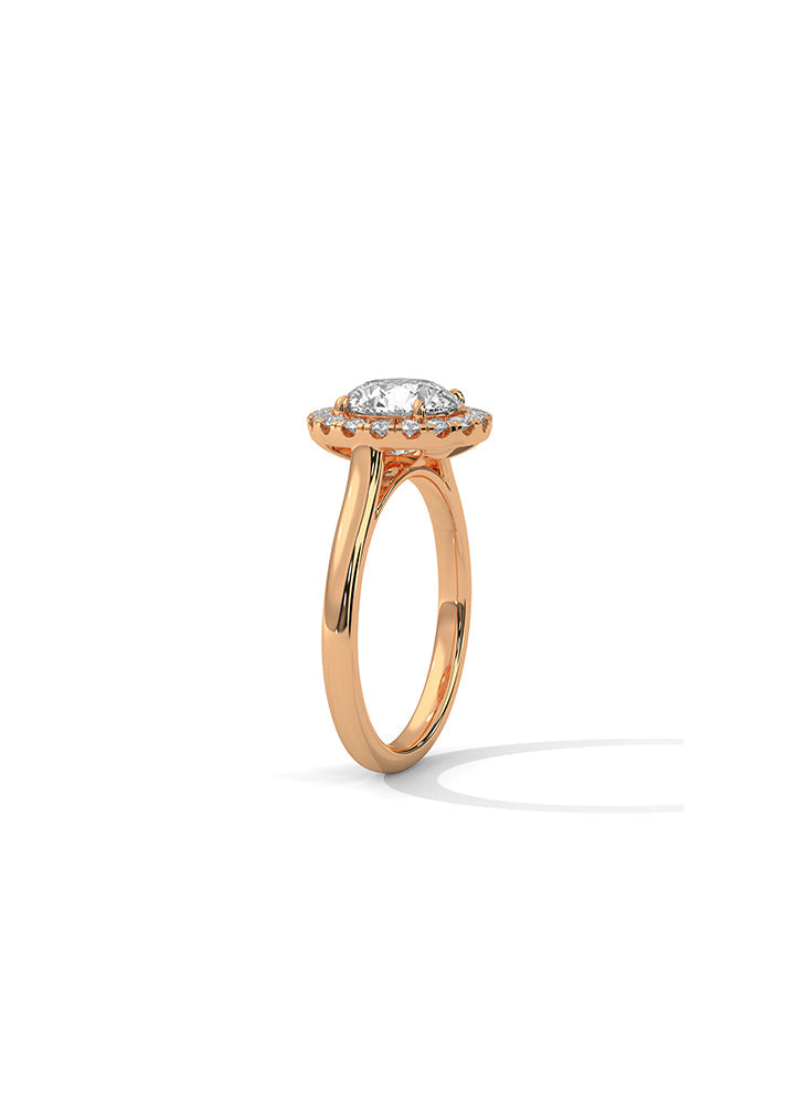 Solitaire Ring With 18 Diamonds-Cat0135