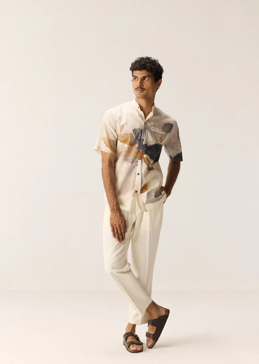 A Model Wearing Multicolor Cotton Mul Canyon Shirt, curated by Only Ethikal