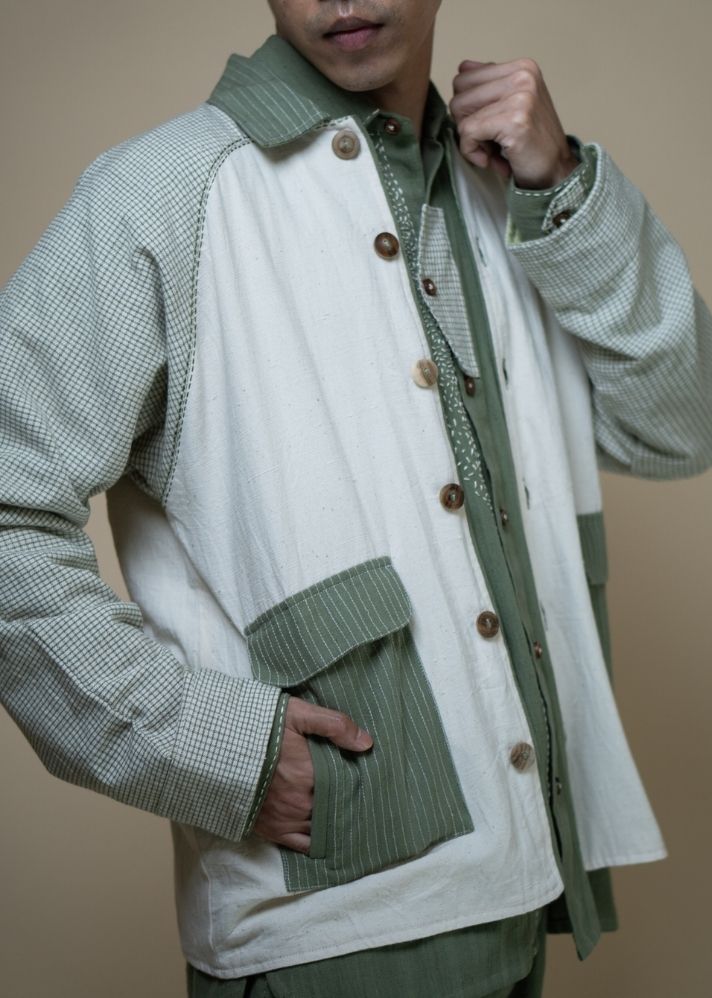 Meadows Unisex Colour Blocked Shirt Jacket