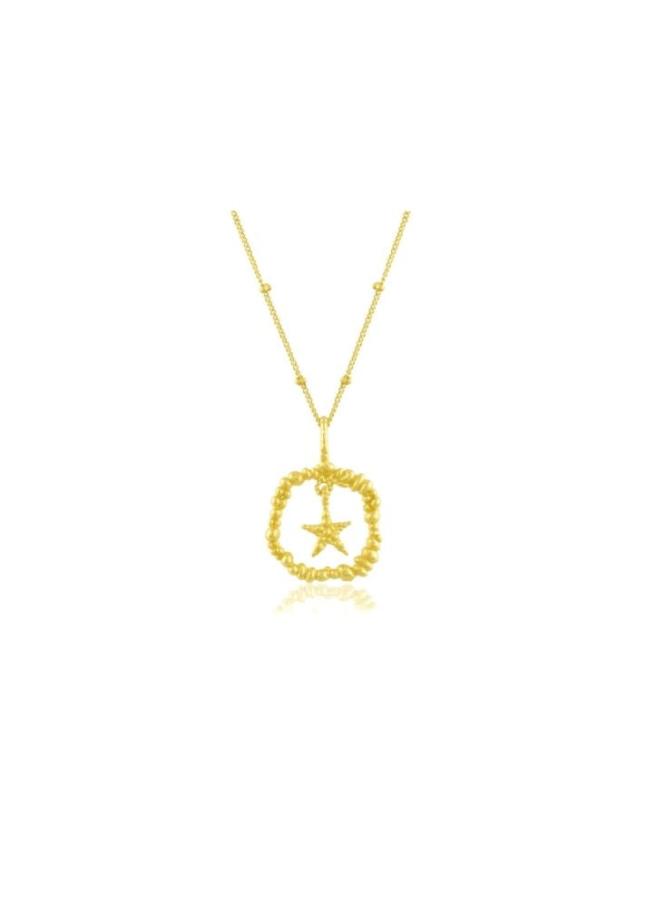 Granulated Star Charm Necklace