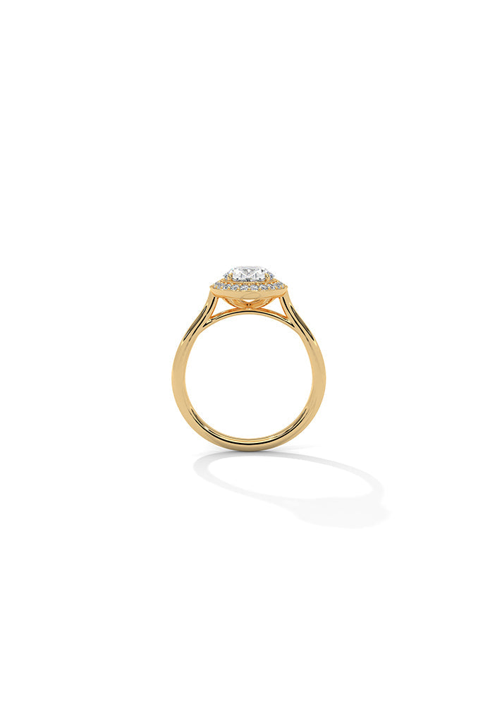 Oval Cut Solitaire Ring With 23 Diamonds-Cat0137