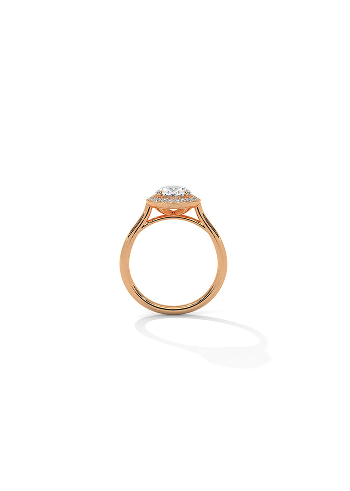 Oval Cut Solitaire Ring With 23 Diamonds-Cat0137