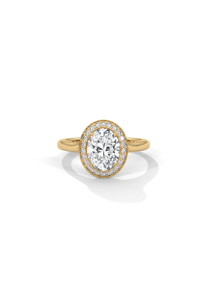 Product image of Yellow Gold, White Gold, Rose Gold 18K gold ring  with Ethically Lab Grown Diamonds Oval Cut Solitaire Ring With 23 Diamonds-Cat0137, curated by Only Ethikal