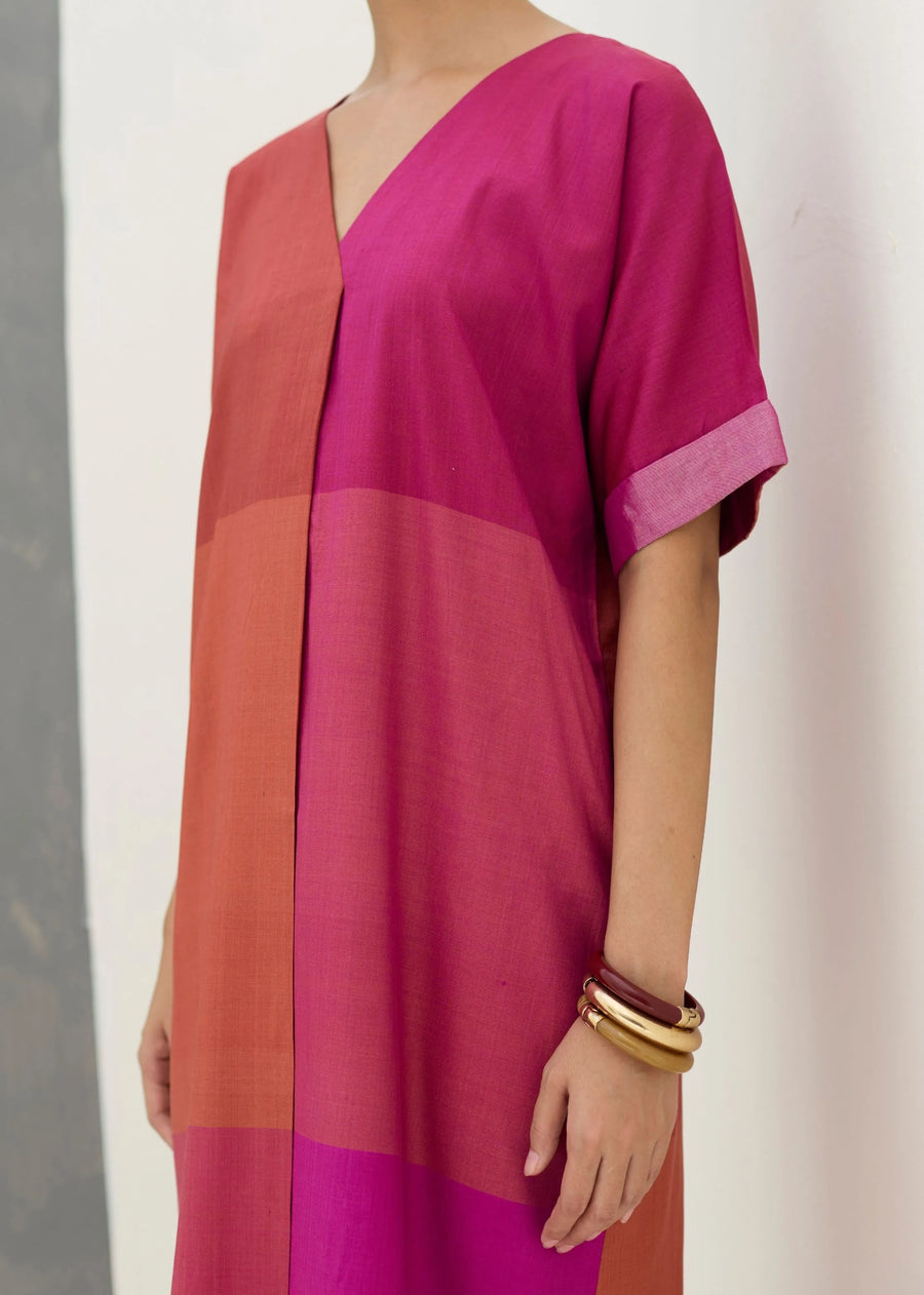 Cath Eri Silk Kaftan Dress - Rose