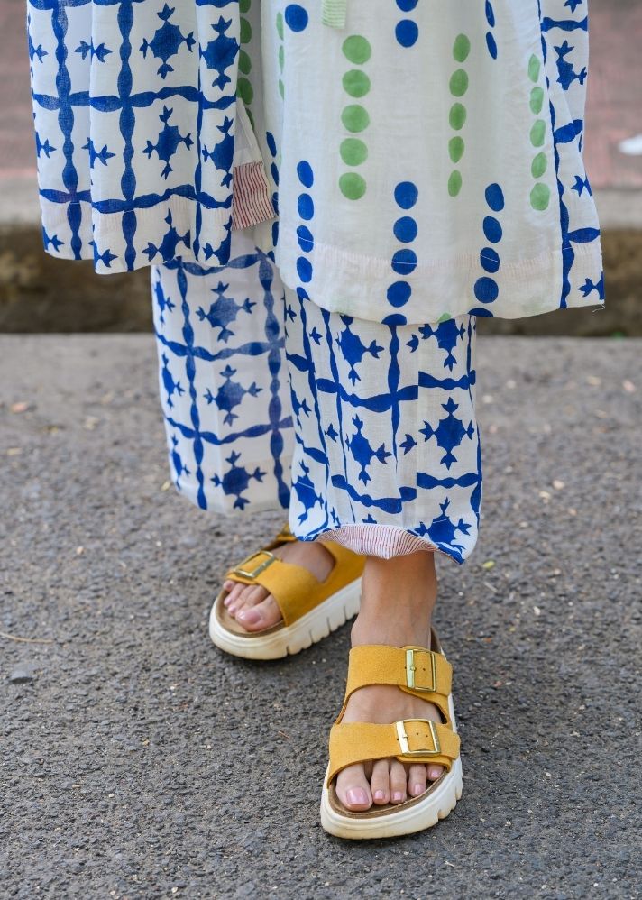 A Model Wearing Multicolor Pure Cotton Agueda Pant, curated by Only Ethikal