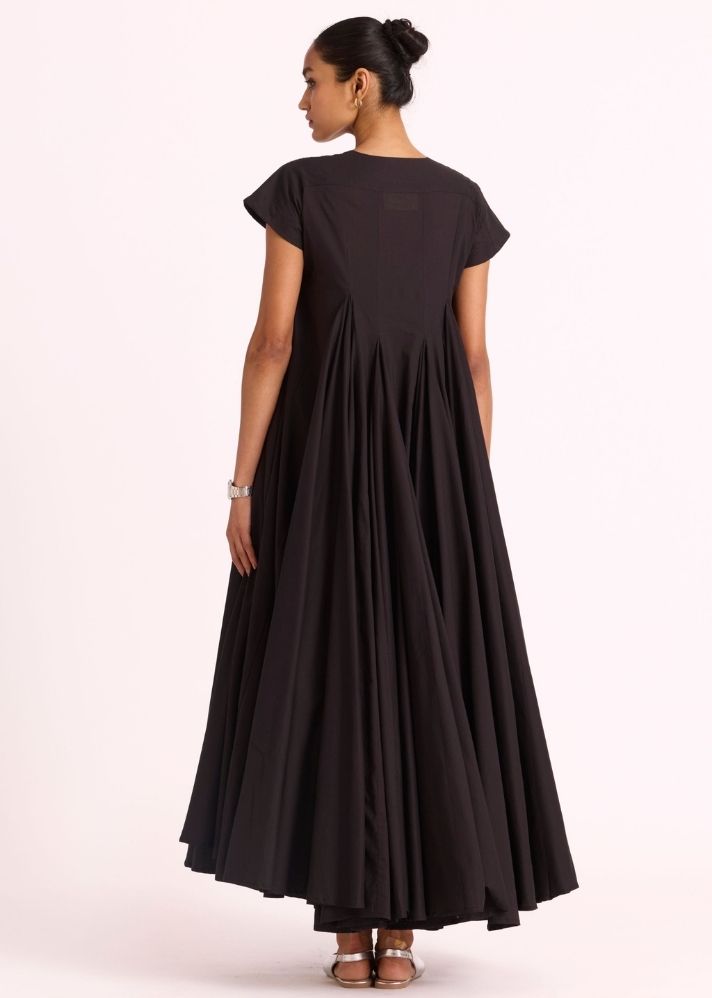 Hadil Black Cotton Maxi Dress