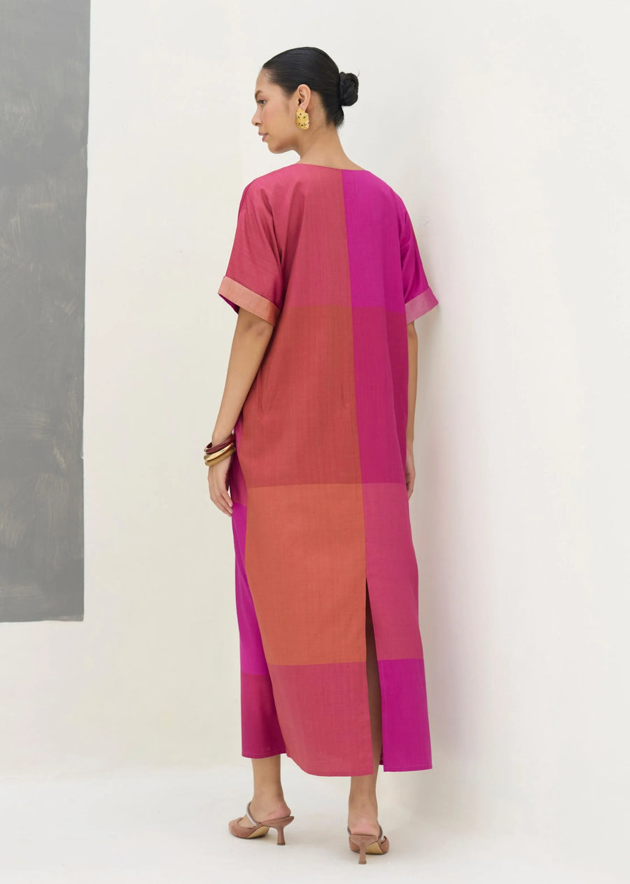 Cath Eri Silk Kaftan Dress - Rose