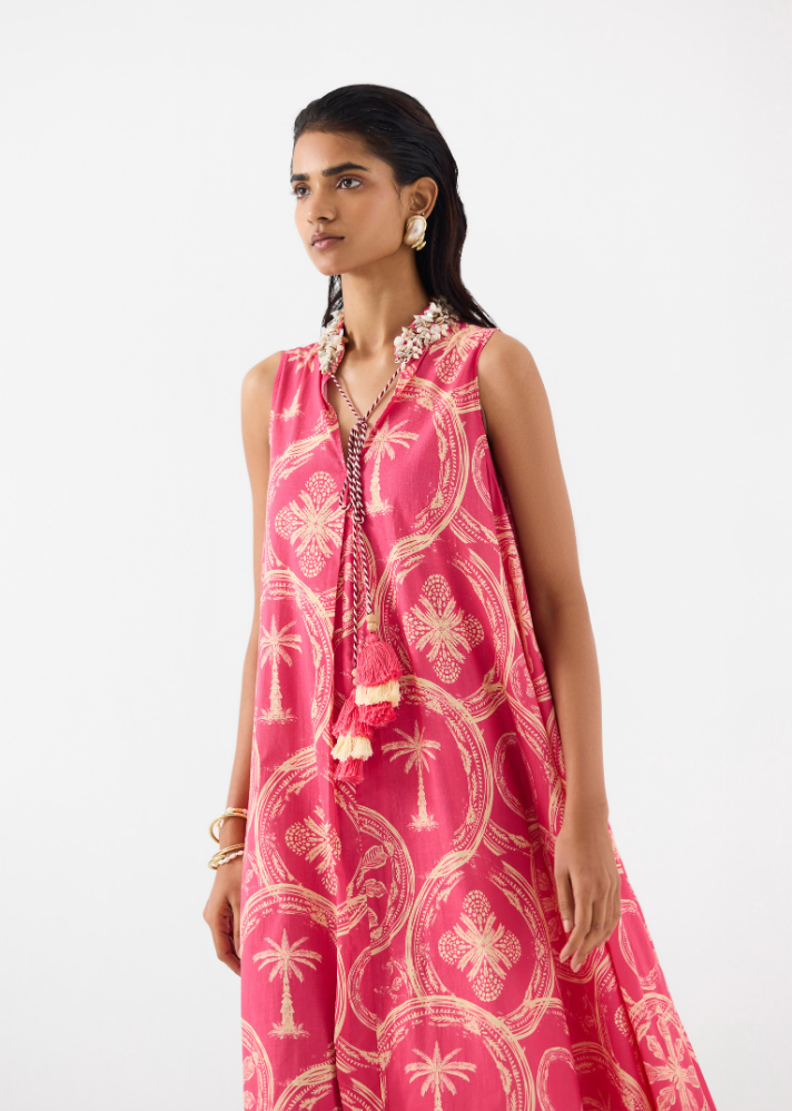 Areca Palm A- Line Dress