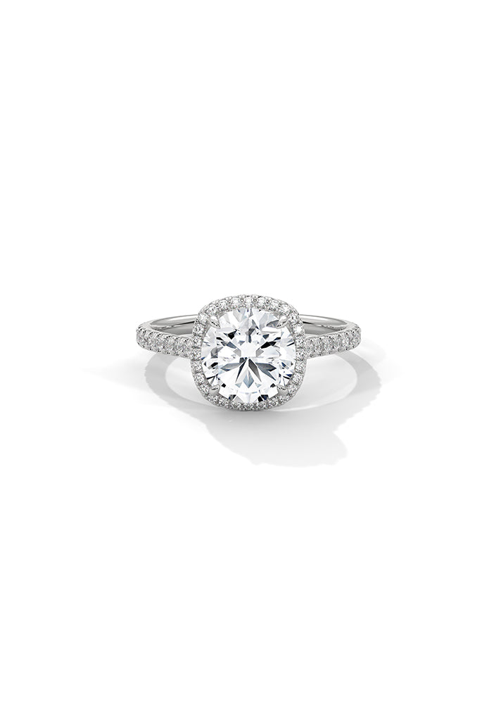 Round Solitaire Ring With 50 Diamonds-Cat0105