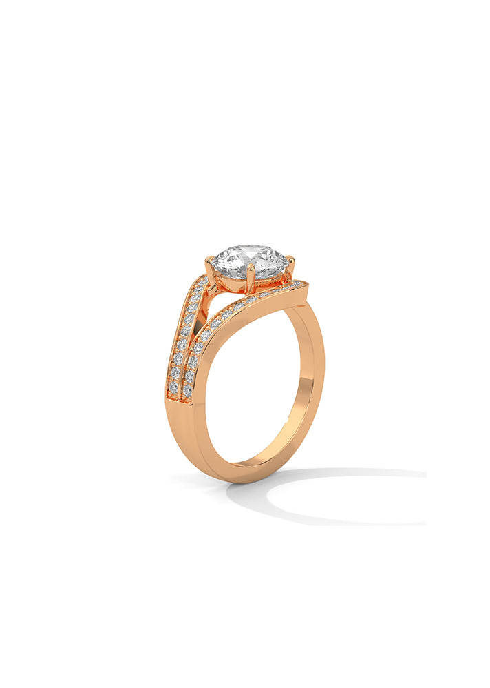 Solitaire Ring With 39 Diamonds-Cat0156