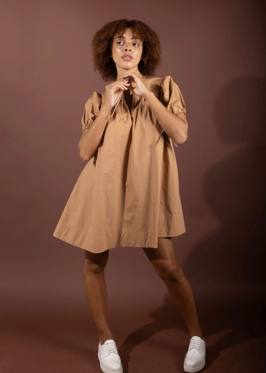 Ayanna Midi Dress In Organic Cotton Poplin