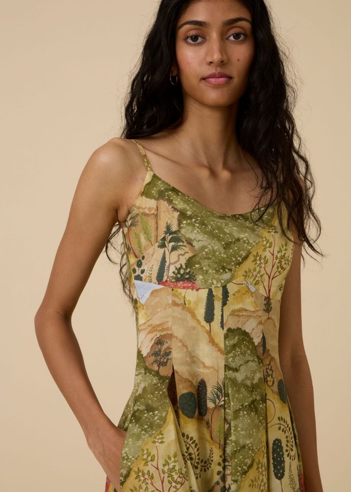 Ai Ochre Print Dress