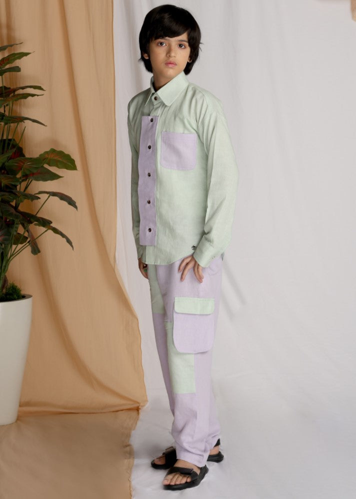 Fern Panelled Shirt & Pants Set