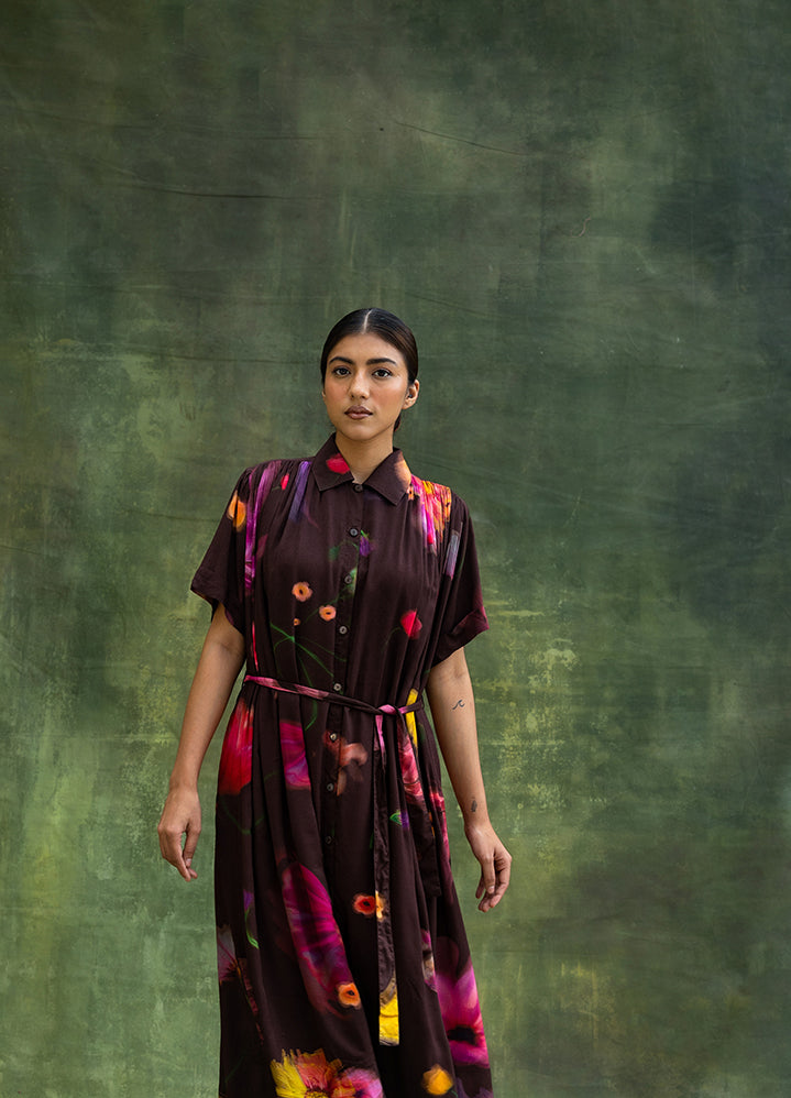 Ready To Ship- Zora Brown Dress