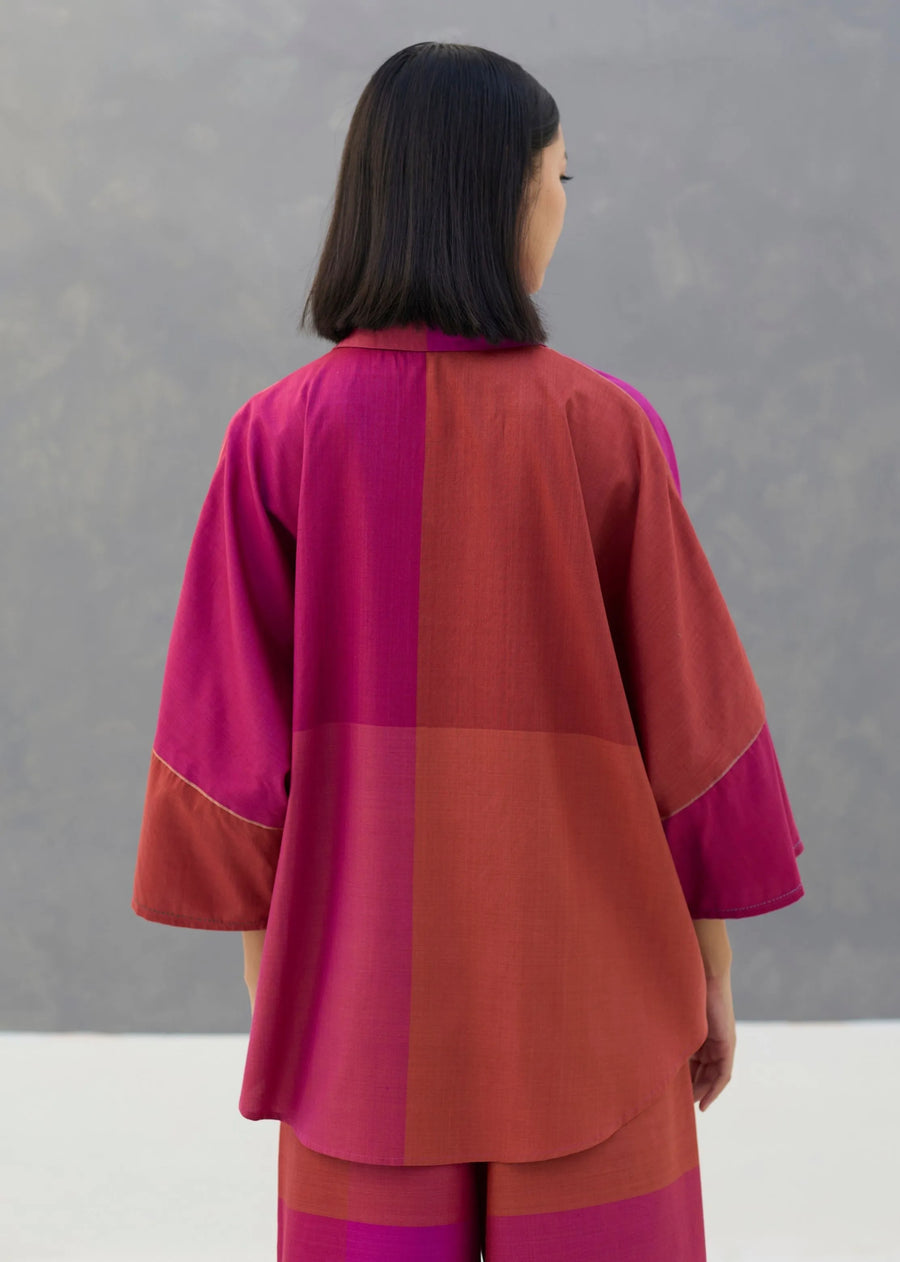 Sara Handwoven Eri Silk Shirt - Rose