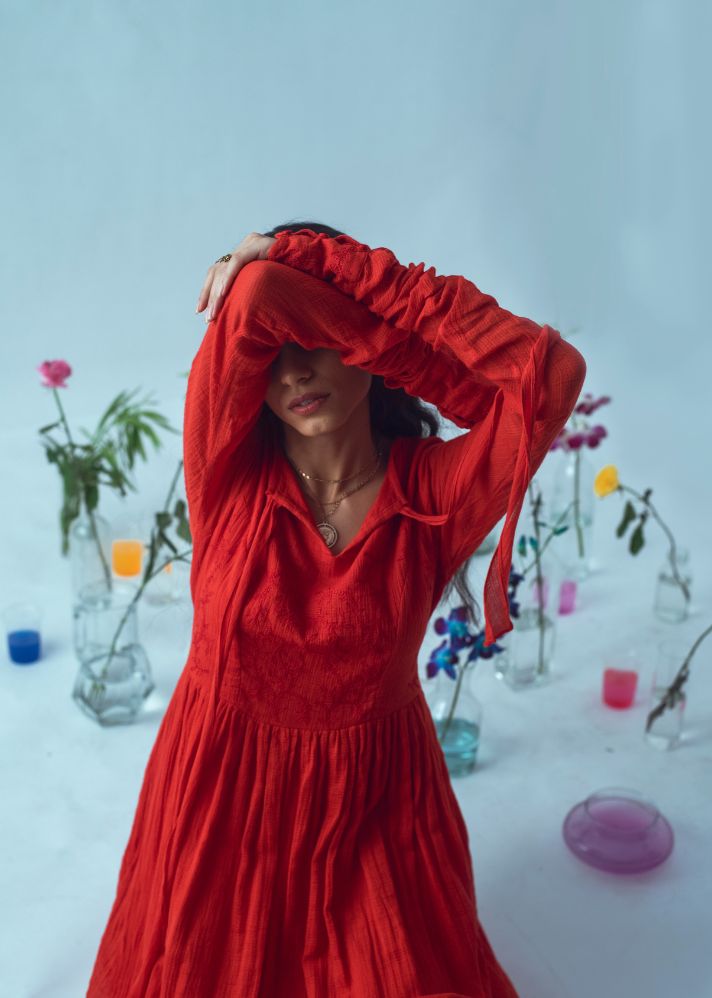 Lovers Paradise Dress In Kota Slub