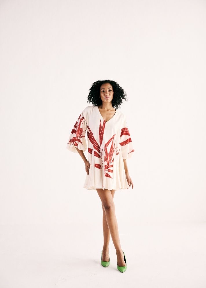 A Model Wearing Multicolor Cotton Mul Garnet Grove Dress, curated by Only Ethikal