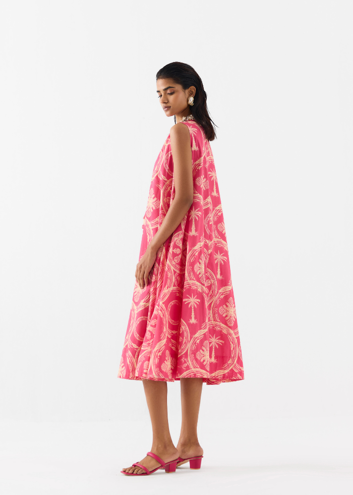 Areca Palm A- Line Dress