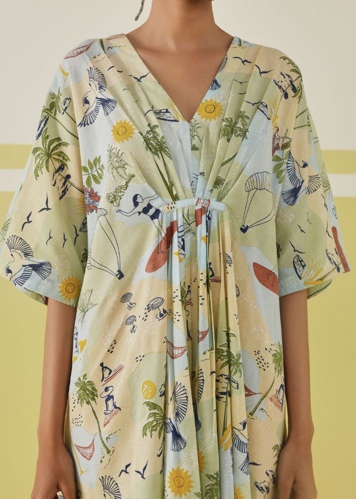 Palmy Summer Kaftan Dress