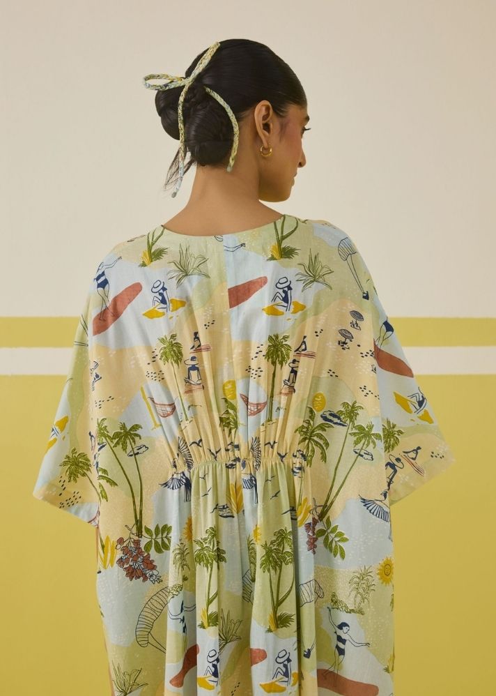 Palmy Summer Kaftan Dress