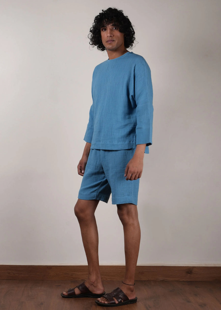 Men'S Blue Crush T-Shirt & Shorts Set (2 Pcs)