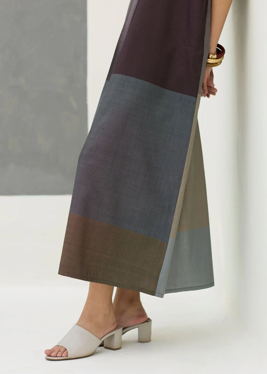 Cath Eri Silk Kaftan Dress - Taupe Grey