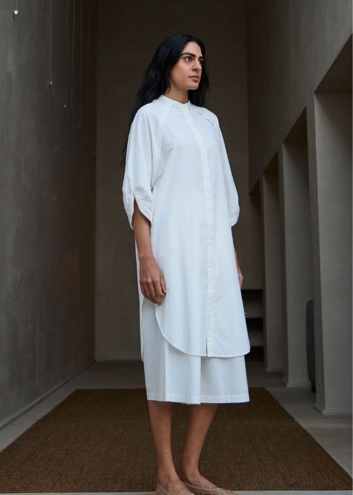 Braboune Handwoven White Co-Ord Set