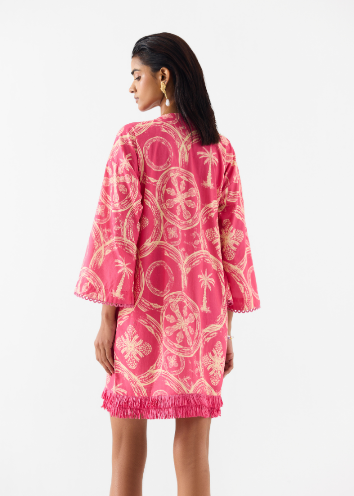 Areca Palm Bell Sleeves Dress
