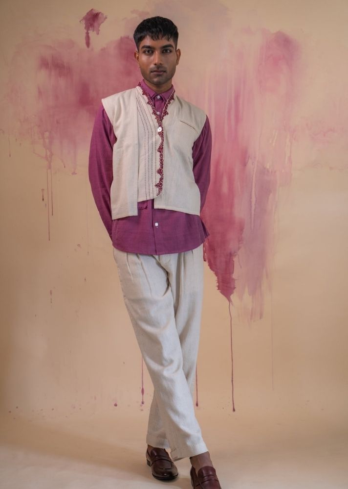 A Model Wearing White Pure Cotton Phosphene Unisex Cropped Vest, curated by Only Ethikal