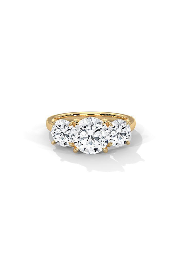 Product image of Yellow Gold, White Gold, Rose Gold 18K gold ring  with Ethically Lab Grown Diamonds 3 Brilliant Round Solitaire Ring-Cat0145, curated by Only Ethikal