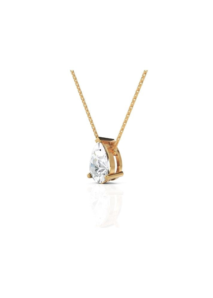 Product image of Yellow Gold, White Gold, Rose Gold 18K gold set with Etically Lab Grown Diamonds Pear Cut Solitaire Neckpiece, curated by Only Ethikal