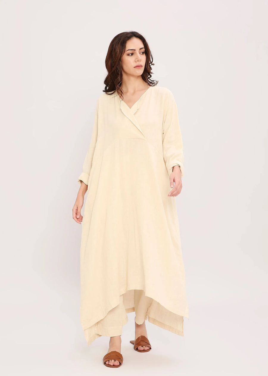 Coco Cream Kaftan Tunic Set (2 Pcs)